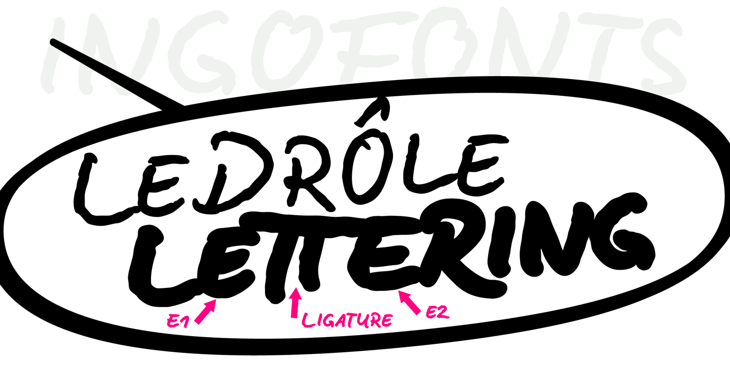 Przykład czcionki LeDrole Lettering Pro Normal